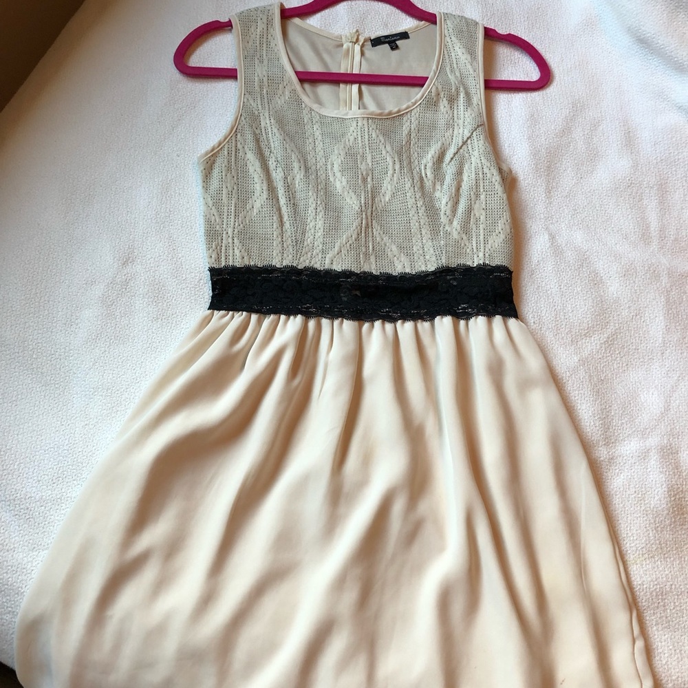 Cream & Black Dress